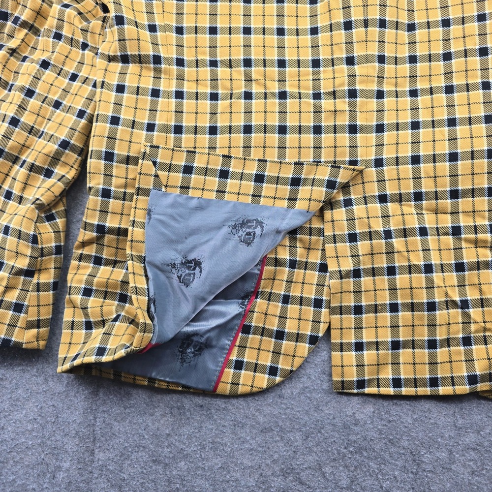 Twisted Tailor Austen Suit Mens 44R Mustard Yellow Plaid Excellent Slim Fit 2pc - Picture 5 of 16